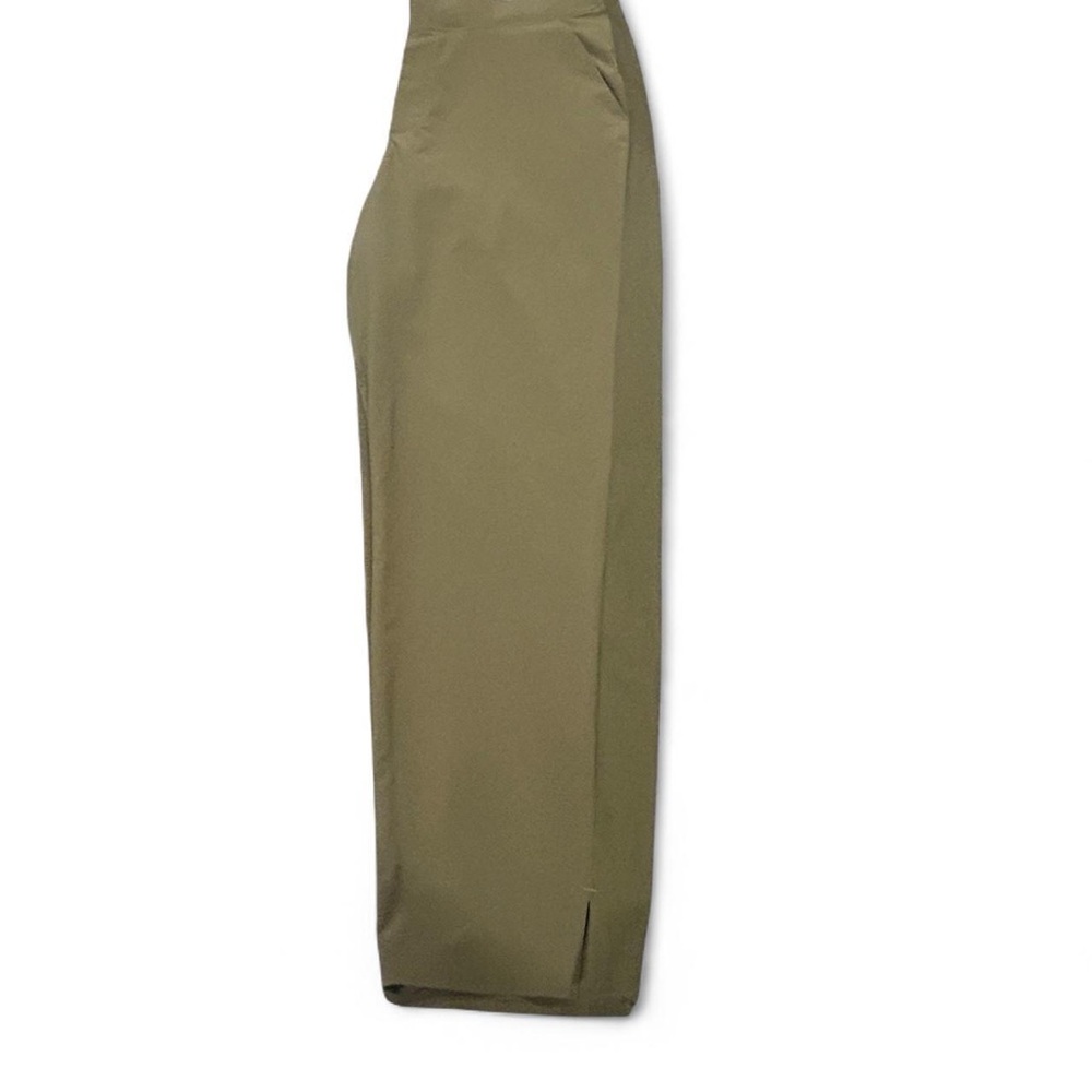 Athleta khaki green high-waisted wide-leg trousers Size 14